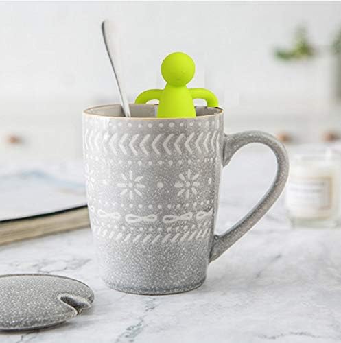 Leden Tea Infuser for Loose Leaf Tea Cute Tea Strainer Ball Stainless Steel Extra Fine Mesh Tea Steeper Filter for Cup Mug Silicone Handle Grey