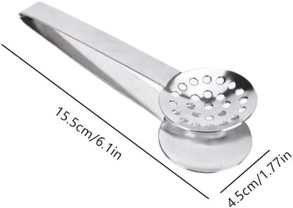Stainless Steel Tea Bag Squeezer, Metal Grip Holder Tea Bag Tongs, Tea Bag Strainer Clips Herb for Ice Sugar Cubes Lemon Slices Kitchen Bar Tools (2 Pack)