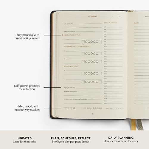 Intelligent Change - 3-Month Productivity Planner, Productivity Tools for Time-Management and Mindfulness, Daily To-Do List, A5 Undated Quarterly Planner, Beige (Beige)