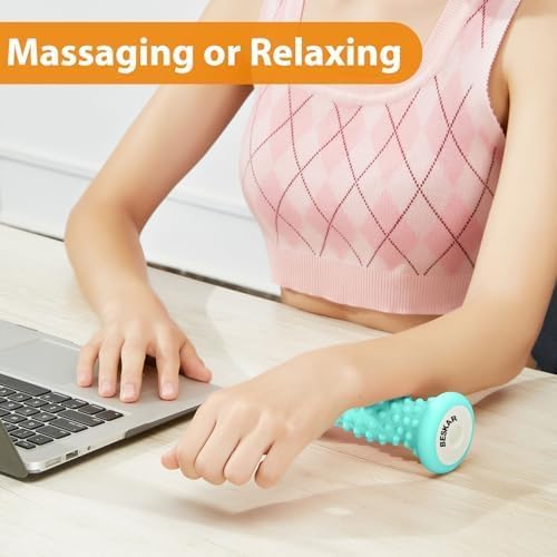 BESKAR Foot Massager Roller for Plantar Fasciitis Relief, Portable Feet Roller to Deep Tissue Muscle Massage, Foot Arch and Heel Pain, Reflexology Tool
