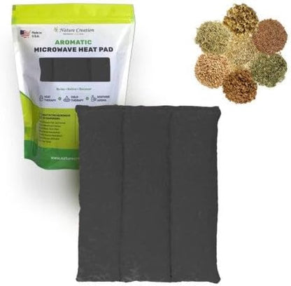 Nature Creation Microwaveable Herbal Heating Pad for Lumbar - Soothing Hot & Cold Therapy Pack for Lower Back- Soothing Relaxation, Warmth and Comfort - Lavender Flowers