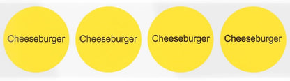 Yellow with Black Carnitas Circle Dot Adhesive Stickers, 1 Inch Round Labels, 500 Total Stickers