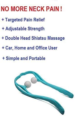 Mount Plus M1212 Shiatsu Neck Massager for Neck and Shoulder with Deep Tissue Trigger Point Manual Self Muscle Massage for Muscle Pain Relief (Simulates Massage Therapist Hands) (Blue)
