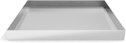 32 x 32 x 2.5 Inch 304 Stainless Steel Washing Machine Drain Pan | Heavy Duty Steel Compact Washer Drip Tray, Washing Machine Tray No Leak Protecting The Floor (No Hole)