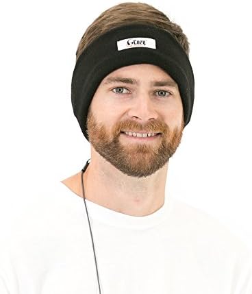 CozyPhones Fleece Sleep Headphones, Wired Over Ear, Black