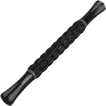 YANSYI Professional 9-Roller Deep Tissue Massage Stick - Portable Muscle Recovery Roller for Athletes, Relieves Post-Workout Soreness & Leg/Back Pain - Portable Physio Tool (Gray)