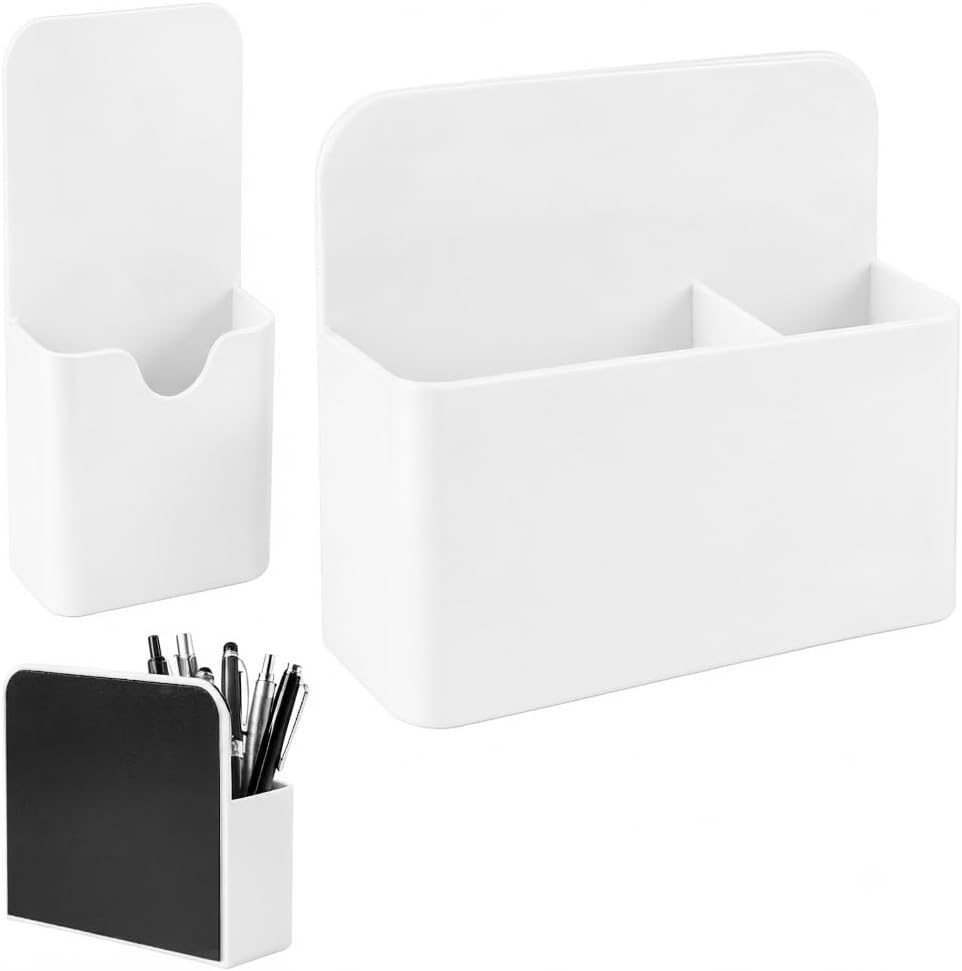Magnetic Pen Holder, 2 Pack Magnetic Dry Erase Marker Holder, Black Strong Magnetic Marker Holder Pen Pencil Organizer for Whiteboard, Refrigerator, Office, Locker Accessories, Classroom Must Haves