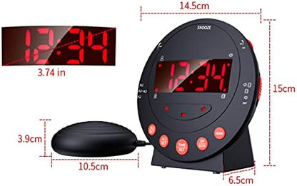 Yosoo Health Gear Loud Alarm Clock with Bed Shaker, Vibrating Alarm Clock with Adjustable LED Display Dual USB Charging Ports for Heavy Sleepers Adults Teens