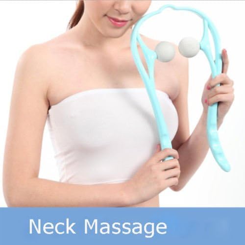 Mount Plus M1212 Shiatsu Neck Massager for Neck and Shoulder with Deep Tissue Trigger Point Manual Self Muscle Massage for Muscle Pain Relief (Simulates Massage Therapist Hands) (Blue)