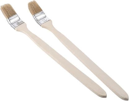 2Pcs Paint Brush Head Width 40mm/1.5 inch Long Wood Handle Metal Ferrule Bent Paint Brush Radiator Brush