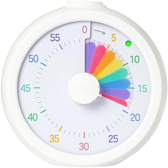 Visual Timer for Kids 60 Minute Countdown Timer Rainbow Disk Desk Timer Clock for Classroom Study Office Kitchen with Silent Operation (Purple)
