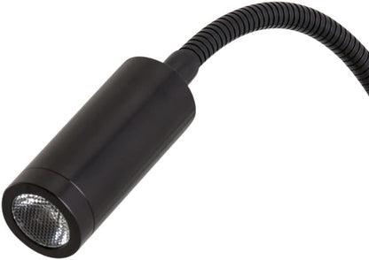 Wall Mounted Reading Lamp LED 3W Warm White 3000K Hardwired for Reading Matt Black(Black Hard-Wired 2PCS)