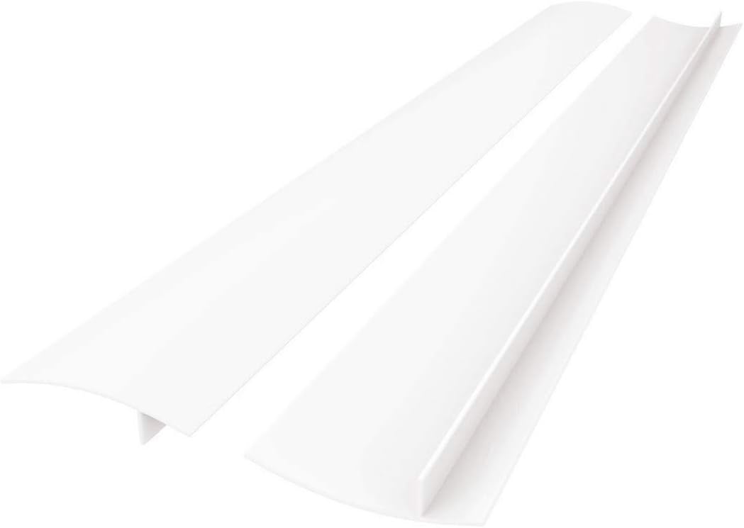 FLSEPAMB Silicone Stove Gap Covers, 2 Pack Heat Resistant Oven Gap Filler Seals Gaps with Anti-Slip Mirror Base, Stain Resistant Stove Counter Gap Cover Silicone Strips Between Stovetop and Counter