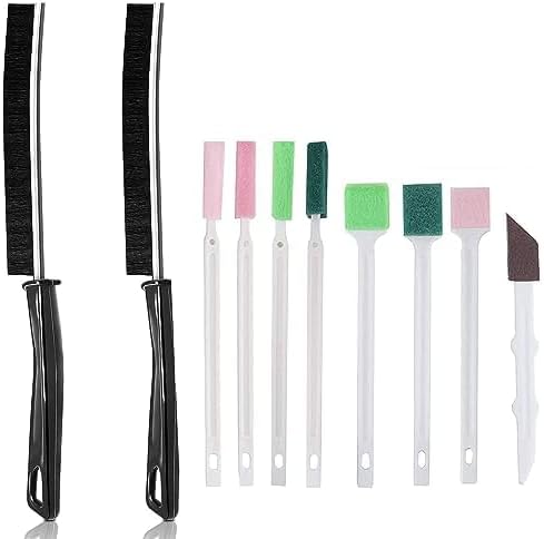 Crevice Cleaning Brushes (White) Deep Clean Set for Kitchen, Appliances, Grout, and Narrow Spaces - Small Detail Scrub Brush for Tile
