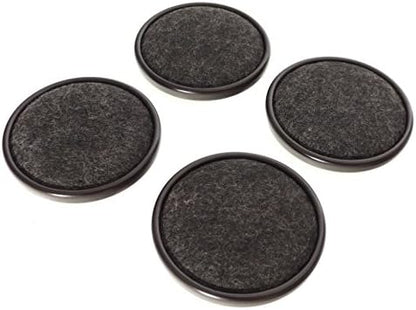 Furniture Caster Cups 3”, Carpeted Steel Floor Protectors, 4 Pack Tech Team