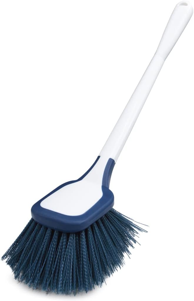Unger 2-in-1 Grout and Corner Scrubber Brush Tool, Crevice Bathroom Cleaning Supplies for Showers, Door Tracks, Tile, and Bathtubs, Household 360-Degree Scrubbing Power