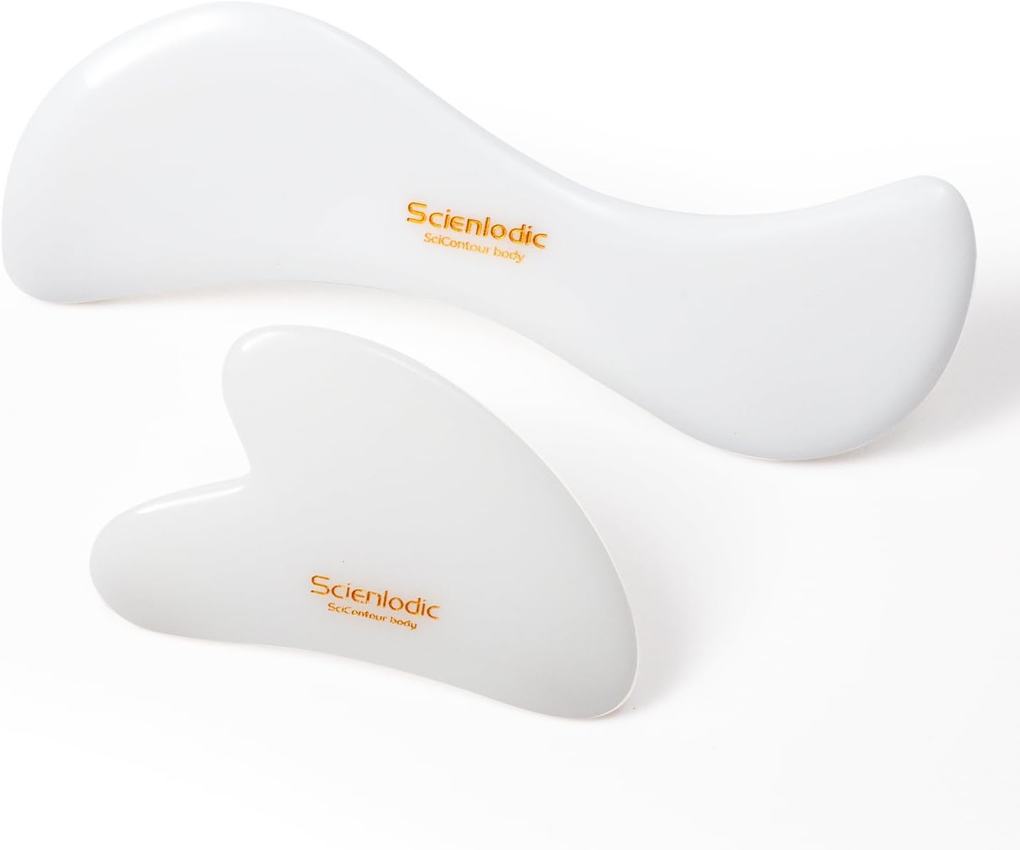 Scienlodic Gua Sha Massage Tool with Handle (Resin) Larger Guasha Scraping Tool for Back Neck Face Leg Massage, Lymphatic Drainage, Cellulite Remove - Large