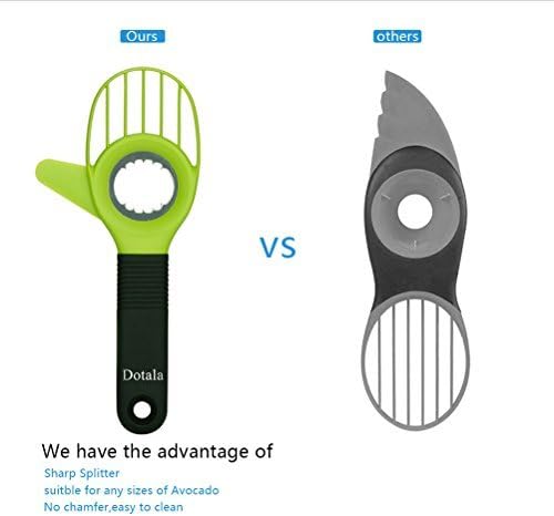 3 in 1 Avocado Slicer Tool and Saver Keeper,Avocado Pit Remover and Cutter as knife peeler scoop with Comfort-Grip Handle (Green-(Slicer+Saver))