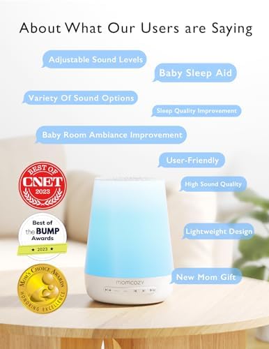 Momcozy Baby Sleep Bundle: Portable Sound Machine and App Remote Control White Noise Machine for Sleeping, Baby Registry, Newborn Essentials, Baby Shower Gifts