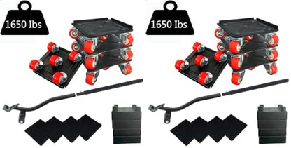 Furniture-Dolly-Furniture-Movers with-5-Wheels, Furniture Sliders Lifters Tool Set for Moving Heavy Duty, Furniture Dollies, Max Capacity 1650Ib Red