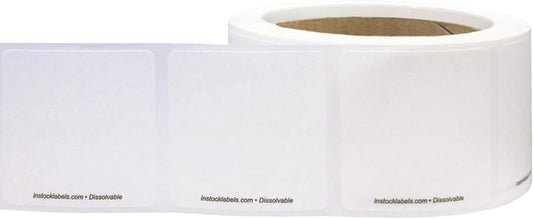 Dissolvable Blank Shelf Life Labels for Food Rotation Prep 2 x 2 Inch 500 Adhesive Stickers