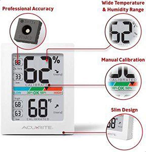 AcuRite Humidity Meter Hygrometer and Indoor Thermometer, Hygrometer