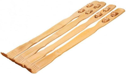 Bamboo Back Scratcher Wooden Body Roller Stick Manual Long Handle Massager for Neck Back Shoulder