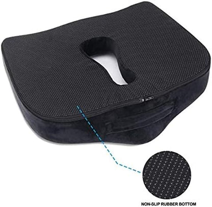 Orthopedic Memory Foam Seat Cushion for Office Chair Sciatica Tailbone Back Pain Relief Sitting Pillows - Truck Driver Cars Front Seats Pillow Wheelchair Kitchen Chairswith with No-Slip Bottom