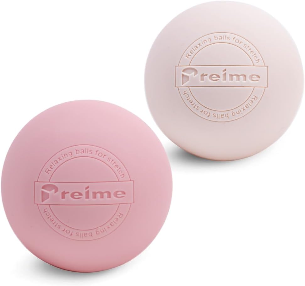 Massage Lacrosse Balls for Myofascial Release, Trigger Point Therapy,Manual Massage Balls, Muscle Knots, and Yoga Deep Tissue Massage. Set of 2 Firm Balls (Ivory and Off-White)