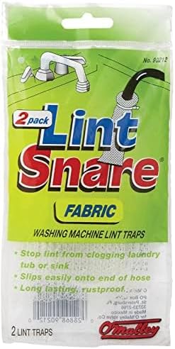 O'Malley Lot of 12 Lint Snare Fabric Washing Machine Traps with Ties Clamps (6 Packs of 2)