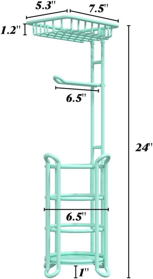 Toilet Paper Holder Stand Tissue Paper Roll Dispenser with Shelf for Bathroom Storage Holds Reserve Mega Rolls-Bronze