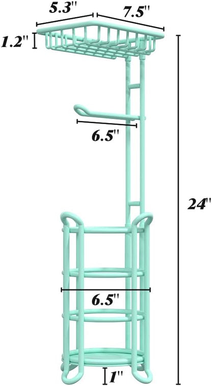 Toilet Paper Holder Stand Tissue Paper Roll Dispenser with Shelf for Bathroom Storage Holds Reserve Mega Rolls-Bronze