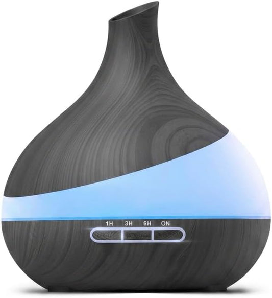 500ml Essential Oil Diffuser with Remote Control & Dual Mist Settings – Quiet Humidifier with 14‑Color LED, Timer & Auto Shut‑Off for Large Rooms, Bedroom, Office, Spa