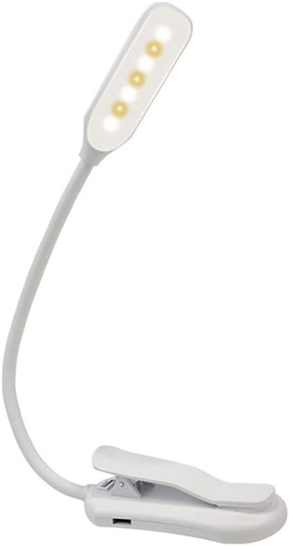 Rechargeable Book Light, Clip On Reading Light with Flexible Neck and Touch Button, Portable LED Reading Lamp for Bed, Night Reading, Travel, Study, Books and Magazines