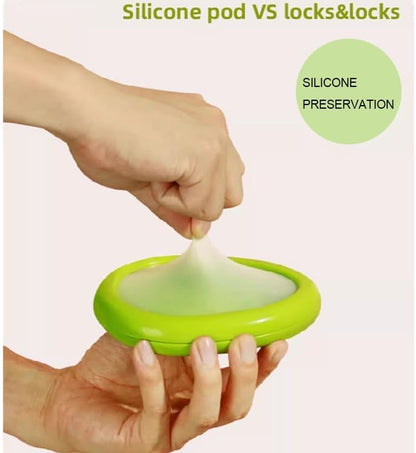 Reusable Avocado & Fruit Saver – 2-Pack Oval Fresh-Keep Containers with Self-Stretch Film Lid, Airtight Fridge Storage for Half Produce, BPA-Free, Dishwasher Safe – Green