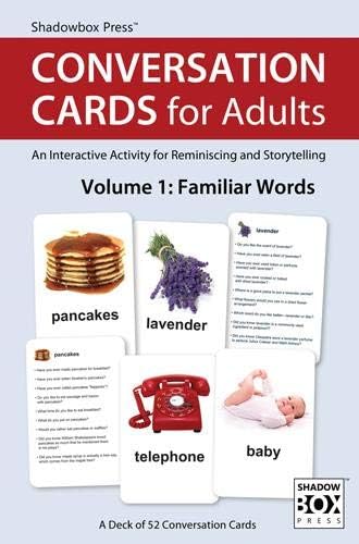 Conversation Cards, Two Deck Set: Familiar Words and Nostalgic Items | Dementia Activities for Seniors | Alzheimer’s Products | Memory Loss Activity | Reminiscing, Storytelling