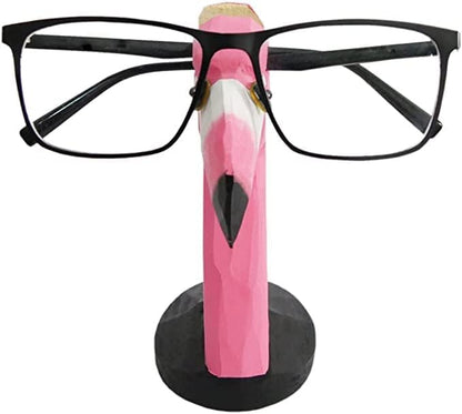 Red Dollar Handmade Wood Carved Animal Eyeglass Holder, Cute Sunglasses Display Stand, Nightstand Home Office Desk Decor, Christmas Holiday New Year Business Gift for Men Women Adults (Dog)