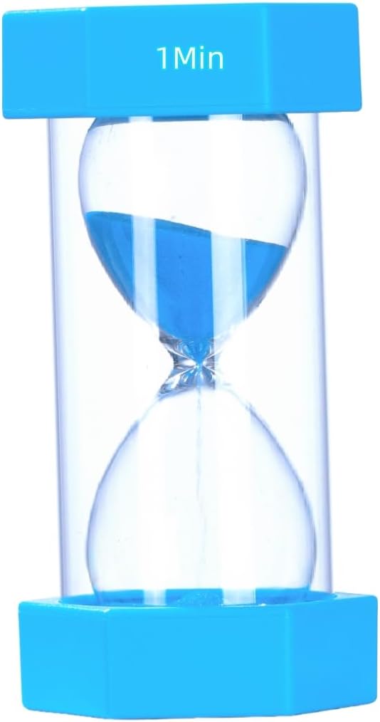 Colorful Sand Timers, Hourglass Sand Timers 5 Min Sandglass Timer with Protective Cover for Toothbrush Timer Games Classroom Home Office Cooking(Blue+5Min)