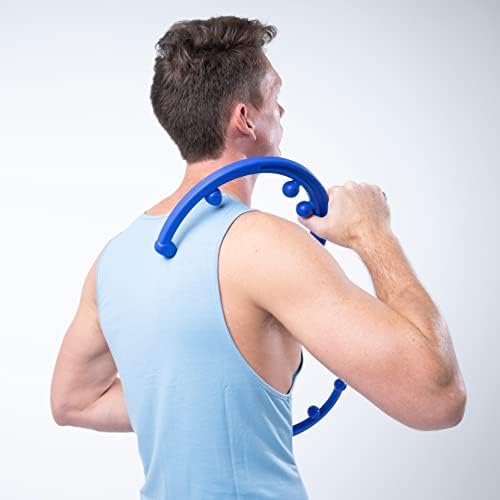 Body Back Buddy Classic Back Massager & Neck Massager for Pain Relief, Blue | USA Made Dual Massage Hooks For Back, Shoulder, And Neck, Muscle Knot Remover For Trigger Point Therapy And Full Body Relief