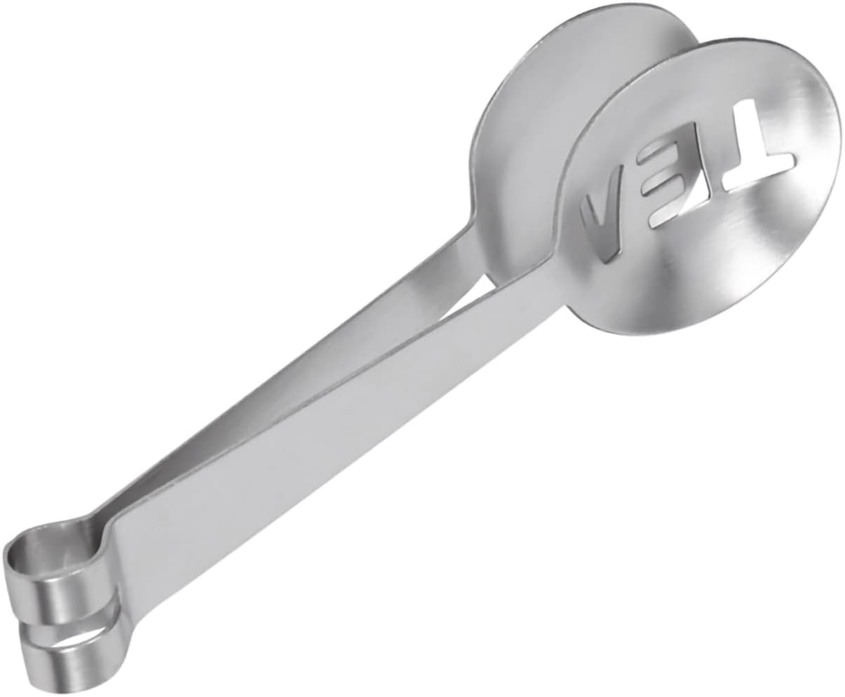 Acouto Tea Stainless Steel Tea Bag Squeezer Tongs, 12cm Lightweight Stainless Steel Teabag Tongs Squeezer Strainer Grip Home Tool Bag