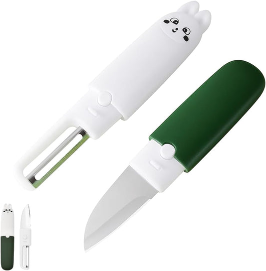 2 in 1 Vegetable Peeler And Knife Set with Safety Covers