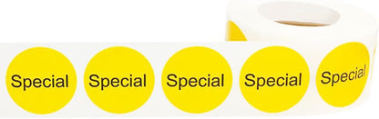 Yellow with Black Carnitas Circle Dot Adhesive Stickers, 1 Inch Round Labels, 500 Total Stickers