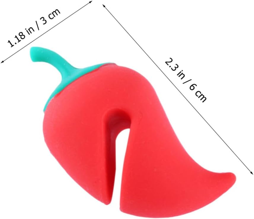 Beaupretty 6pcs Pepper-shaped Silicone Pot Lid Lifters Spill-proof Boil Stoppers Kitchen Pan Spill Guards for Cooking Prevention