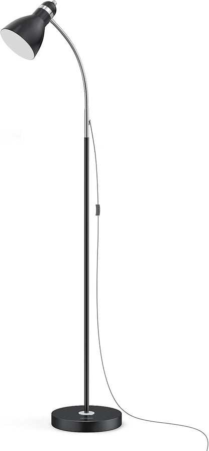 LEPOWER Floor Lamp, Metal Standing Lamp with Adjustable Gooseneck for Dorm | Easy to Assemble, E26 Base, Sturdy Metal Base, Convenient Switch, Task Reading Pole Lights for Office & Bedroom, Living Room