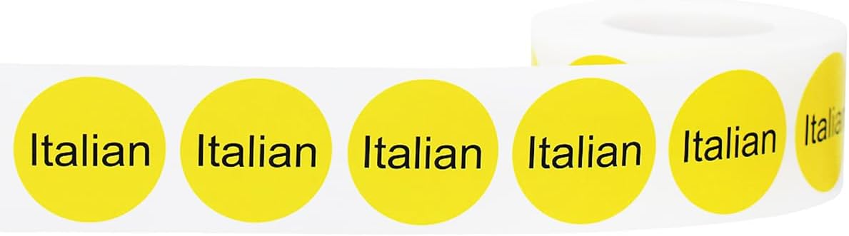Yellow with Black Carnitas Circle Dot Adhesive Stickers, 1 Inch Round Labels, 500 Total Stickers