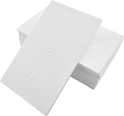 Aifeier ET Outlet Wall Plate Insulation Gasket Light Switch Socket Foam | Insulation Pads Weatherproof Gasket Sealer Replacement Electrical Outlet Covers (2.4 x 4.3 Inch, 25Pcs White)