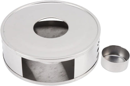 Silver Stainless Steel Tea Warmer Candle Heater Ventilation Hole Teapot Heater Coffee Heating Accessories(Transverse Hole)