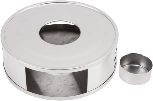 Silver Stainless Steel Tea Warmer Candle Heater Ventilation Hole Teapot Heater Coffee Heating Accessories(Transverse Hole)