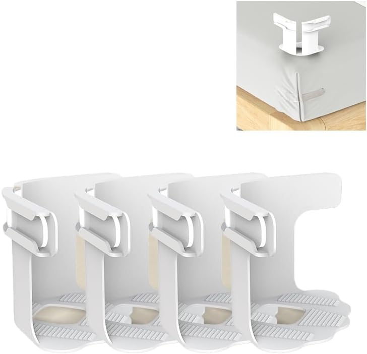 Sheet Clips to Secure Bed Sheets,snap-on Sheet Fasteners.Easy Installation | Lock Sheet Holders, Heavy Duty mattress straps to hold sheets in place, Durable Anti-Slip Teeth, Transparent Fixing Plate