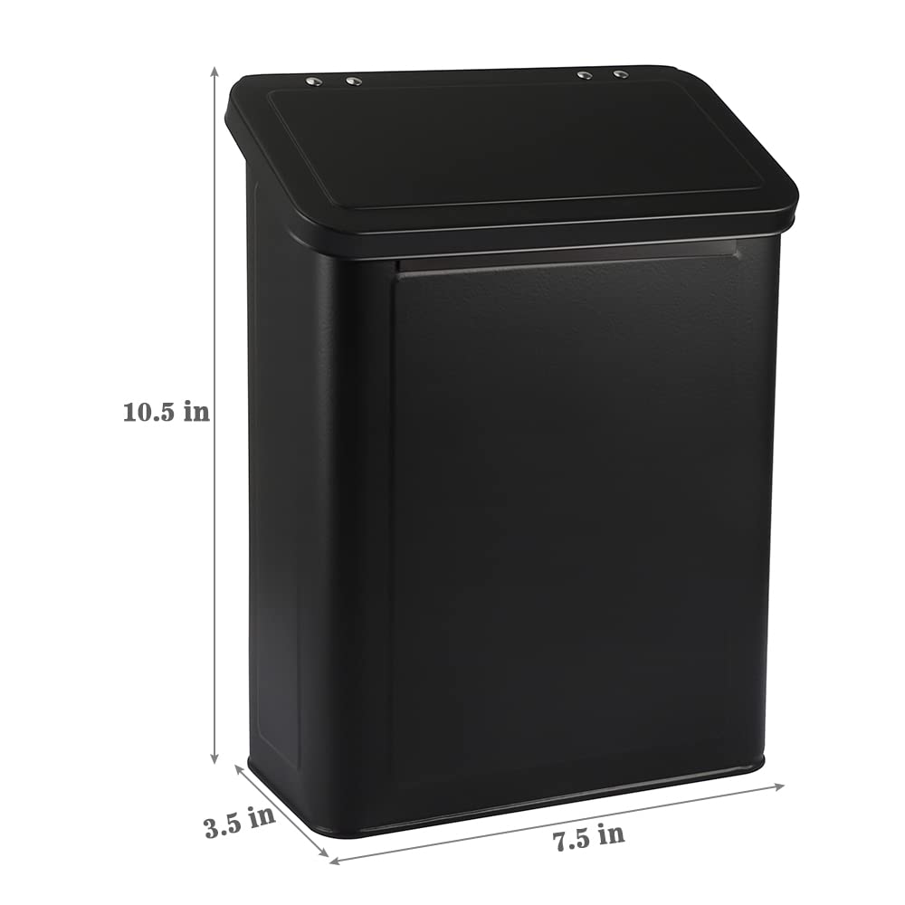 Picowe Magnetic Laundry Storage, Large Metal Lint Holder Bin with Lid for Laundry Room, Space-Saving Trash Container Hanging on Dryer, Washer or Wall Mount Trash Bin (White)